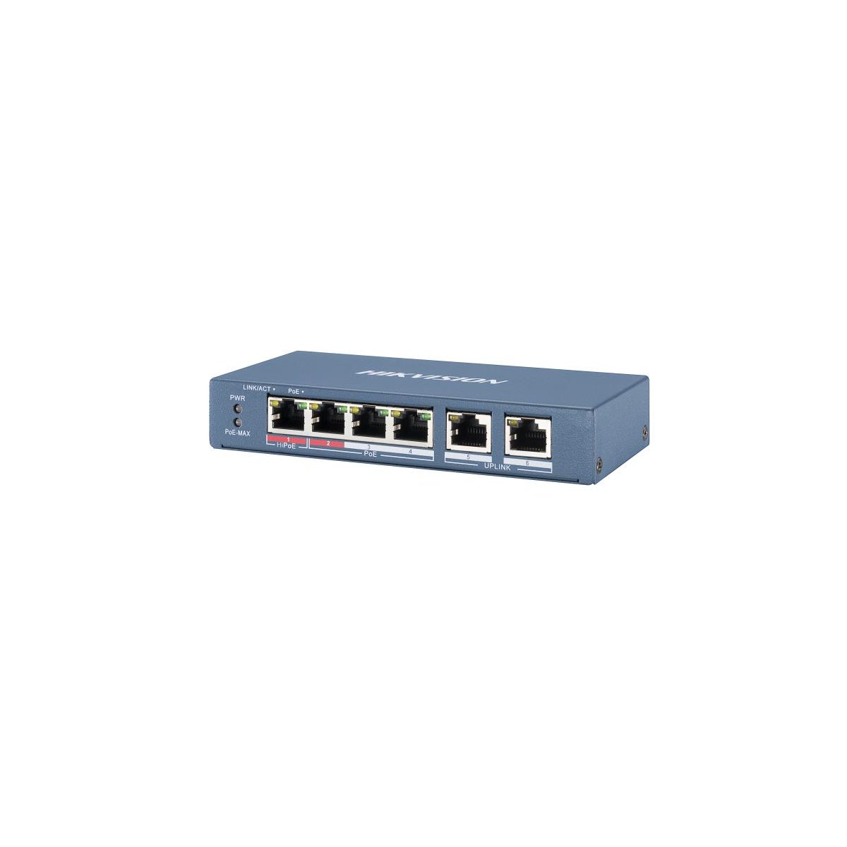 6-портов PoE мрежов комутатор HIKVISION DS-3E0106HP-E