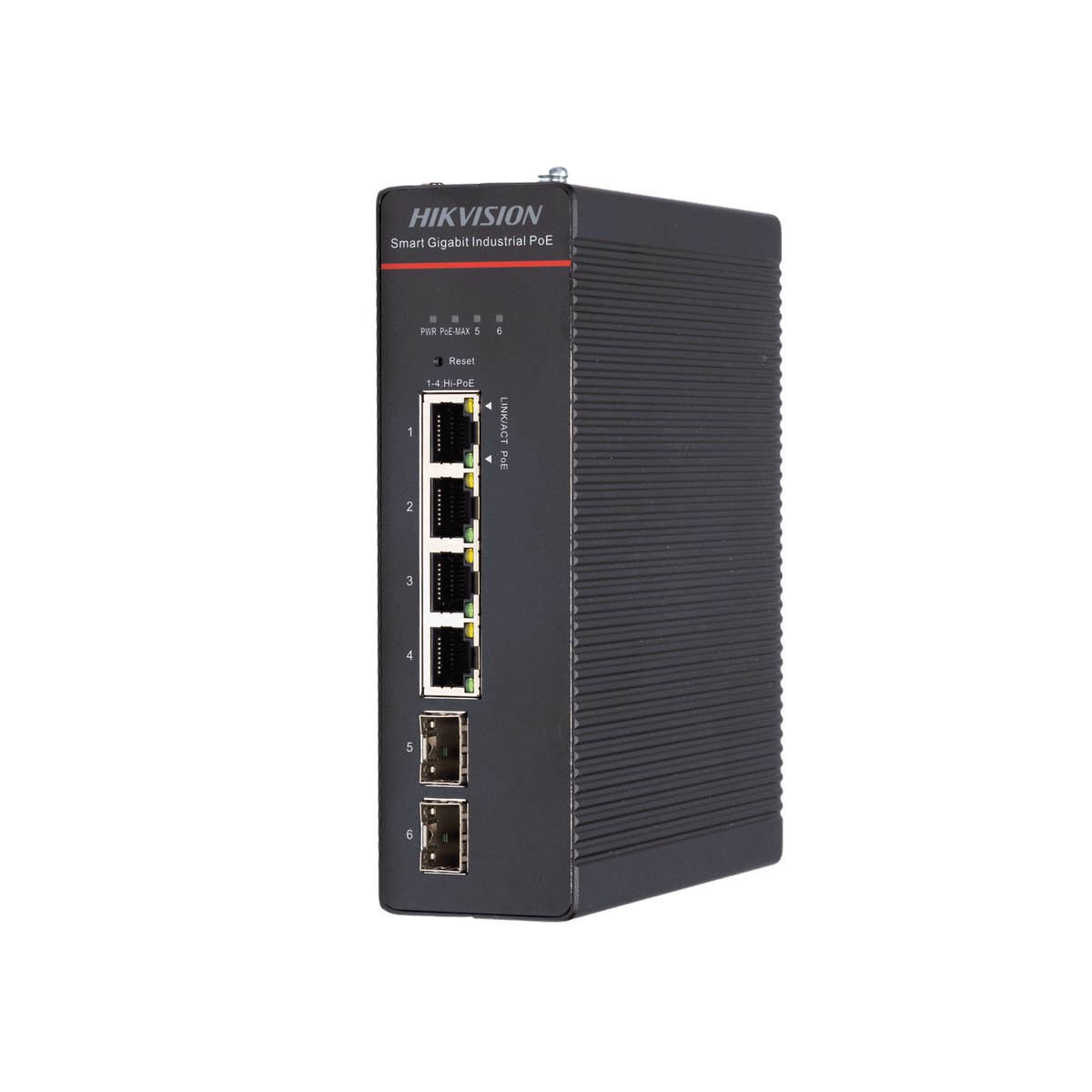 6-портов индустриален PoE мрежов комутатор HIKVISION DS-3T1506HP-SI-4P2F/NoPowerunit